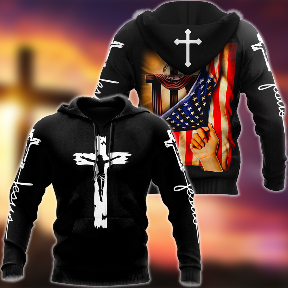 Jesus One Nation Under God 3D All Over Printed Shirts For Men and Women JJ080501 - Amaze Style™-Apparel