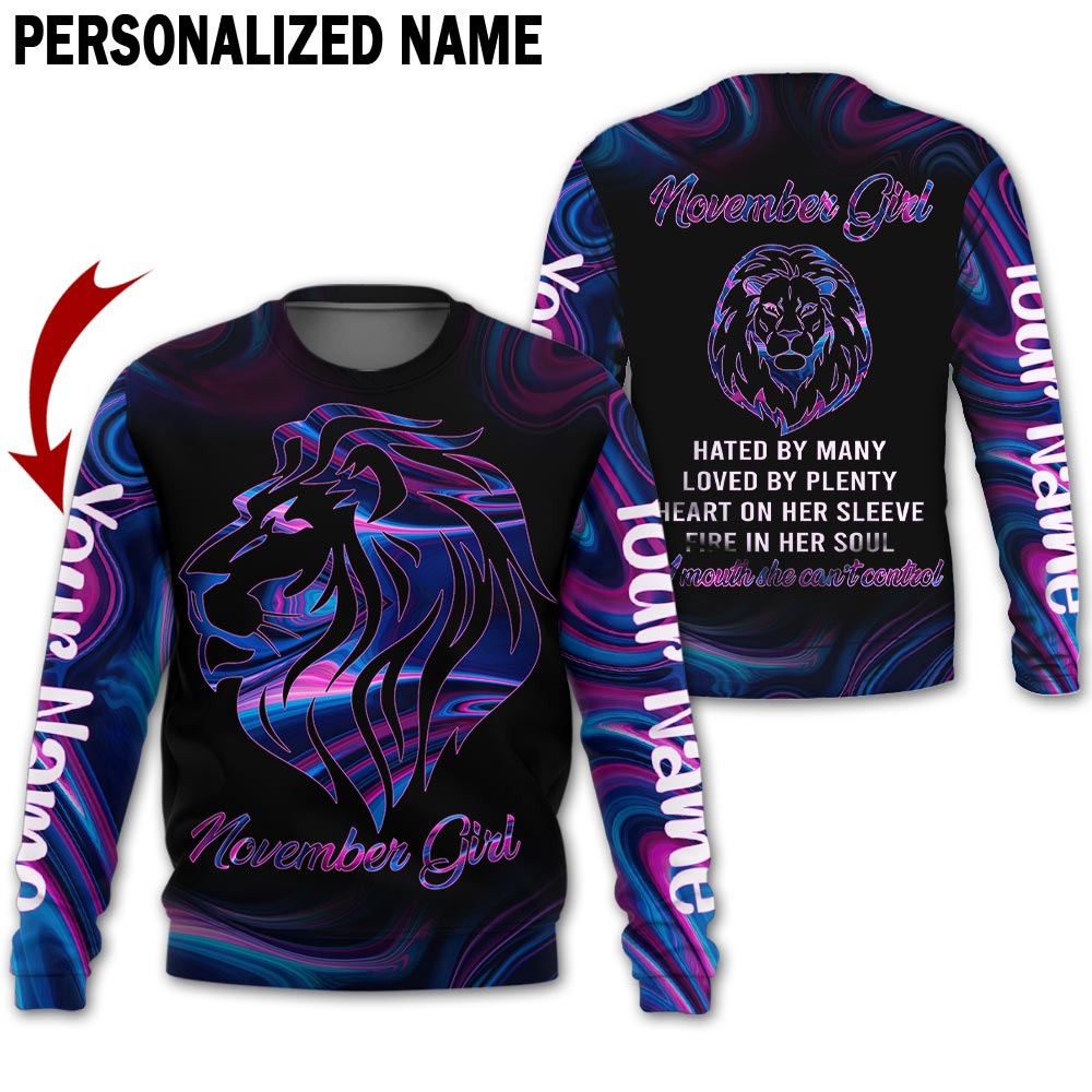 Personalized Name November Girl 3D All Over Printed Apparel