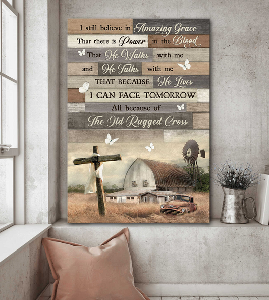 Jesus Tranquil farm I still believe in amazing grace Jesus Portrait Canvas Print Wall Art