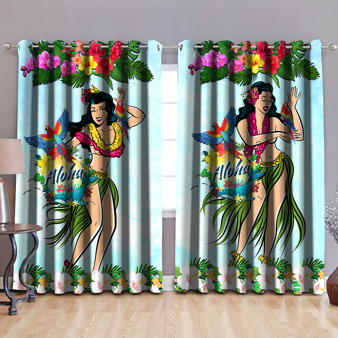 Hawaiian Aloha Window Curtains JJ090501 - Amaze Style™-Curtains