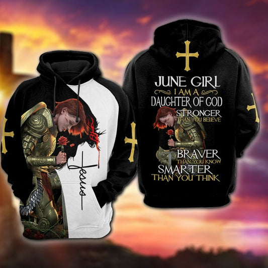 June Girl - I Am A Daughter Of God 3D All Over Printed Hoodie
