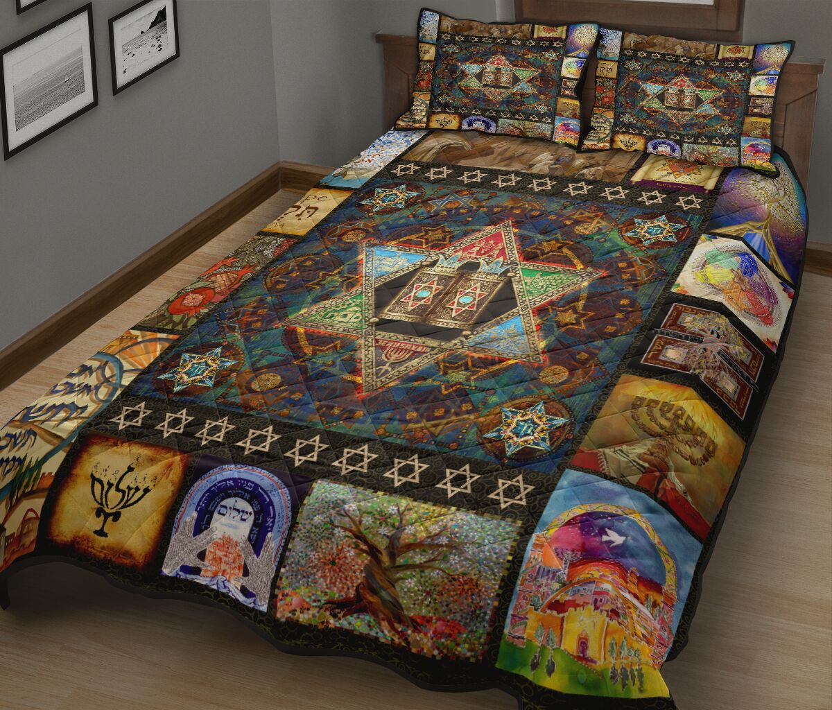 Jewish Star of David Quilt Bedding Set Pi081005S1 - Amaze Style™-Quilt