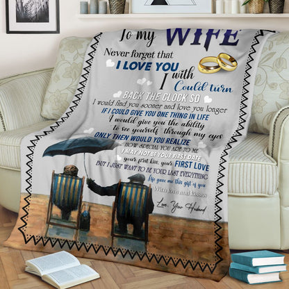 Custom Blanket To My Wife-Best Gift For Wife-Sherpa Blanket TA