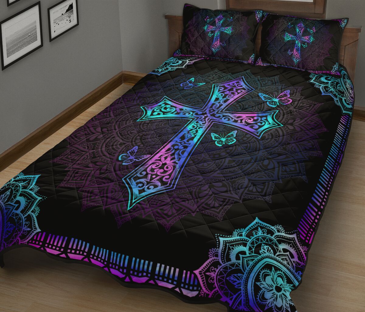 Jesus Cross Quilt Bedding Set TT21052001 HV
