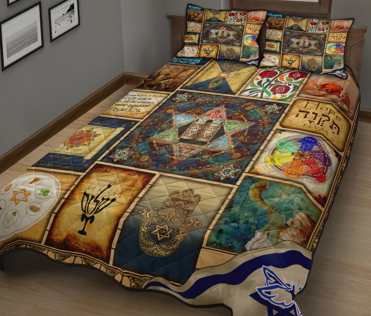 Jewish Star of David Quilt Bedding Set Pi081006S1 - Amaze Style™-Quilt