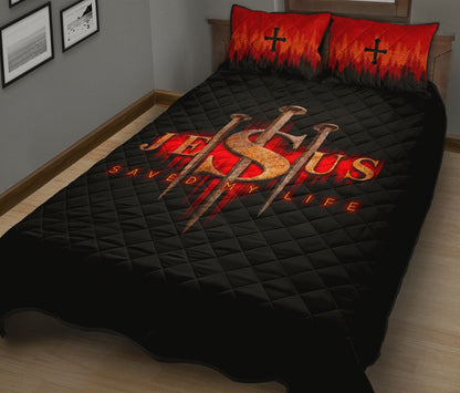 Jesus Saved My Life- Jesus Quilt Bedding Set TA