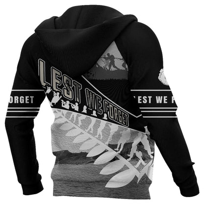 Anzac Day New Zealand Zip Hoodie, Never Forget Full Zip Hoodie PL03032005 - Amaze Style™-Apparel