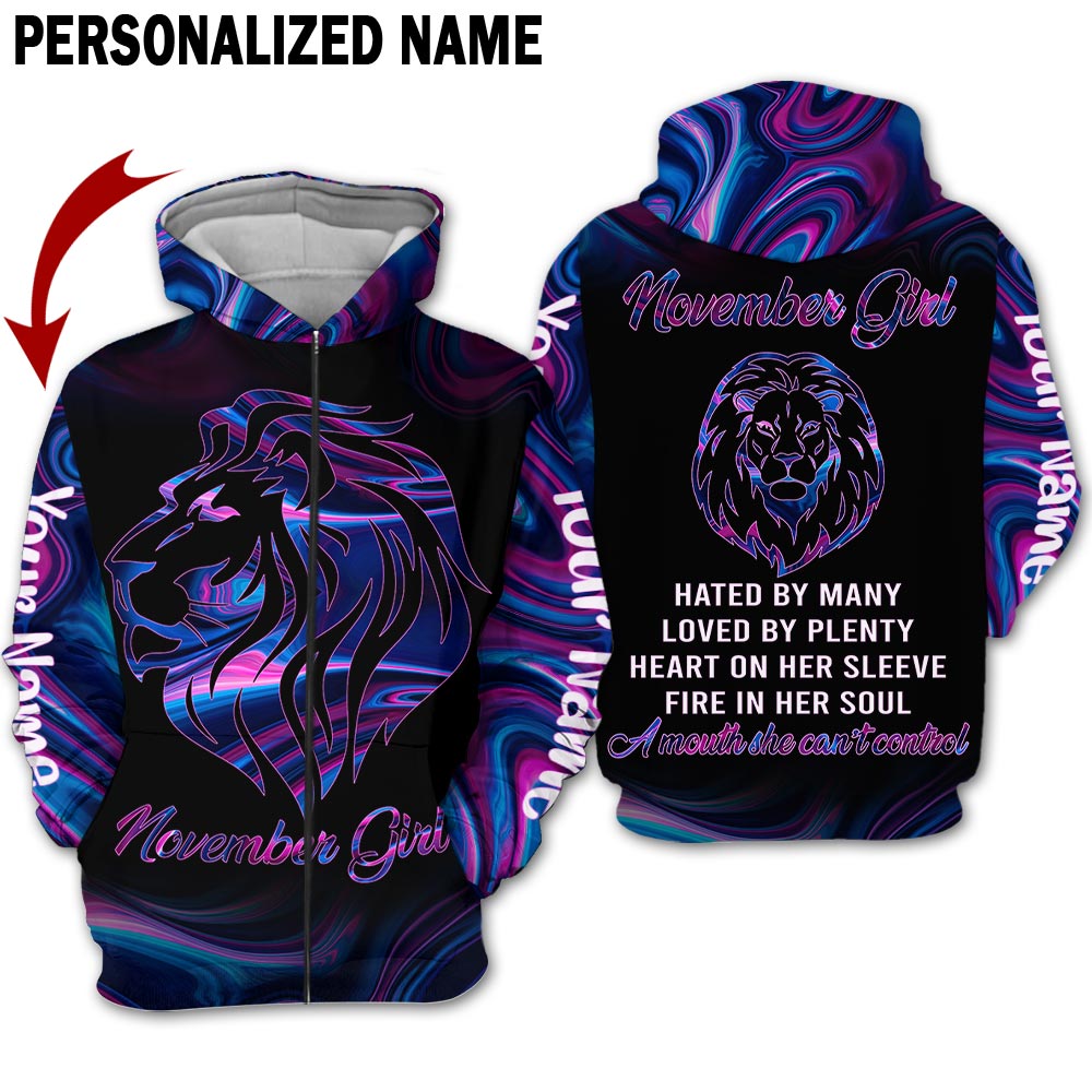 Personalized Name November Girl 3D All Over Printed Apparel