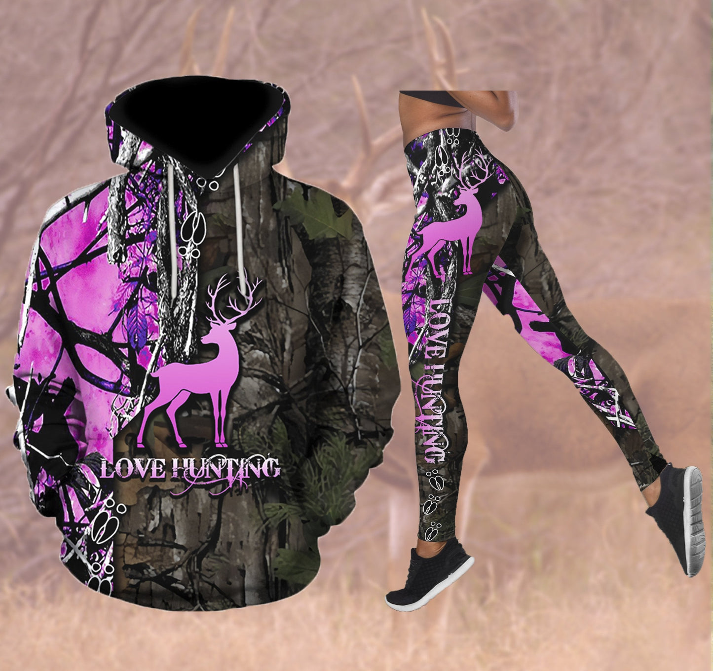 Love Hunting Combo Hoodie And Legging Outfit For Women LAM20180802-LAM