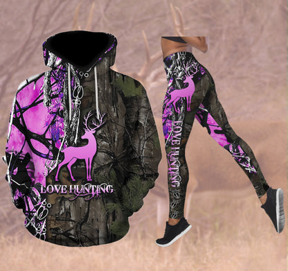 Love Hunting Combo Hoodie And Legging Outfit For Women LAM20180802-LAM