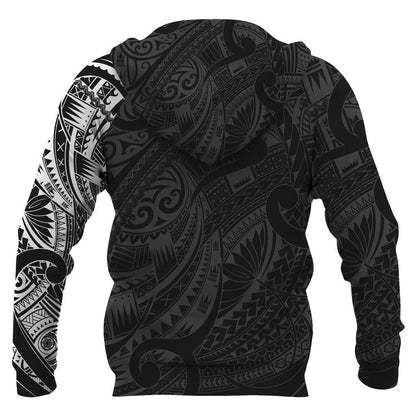 Maori Tattoo Style All Over Hoodie White Version NVD - Amaze Style™-Apparel