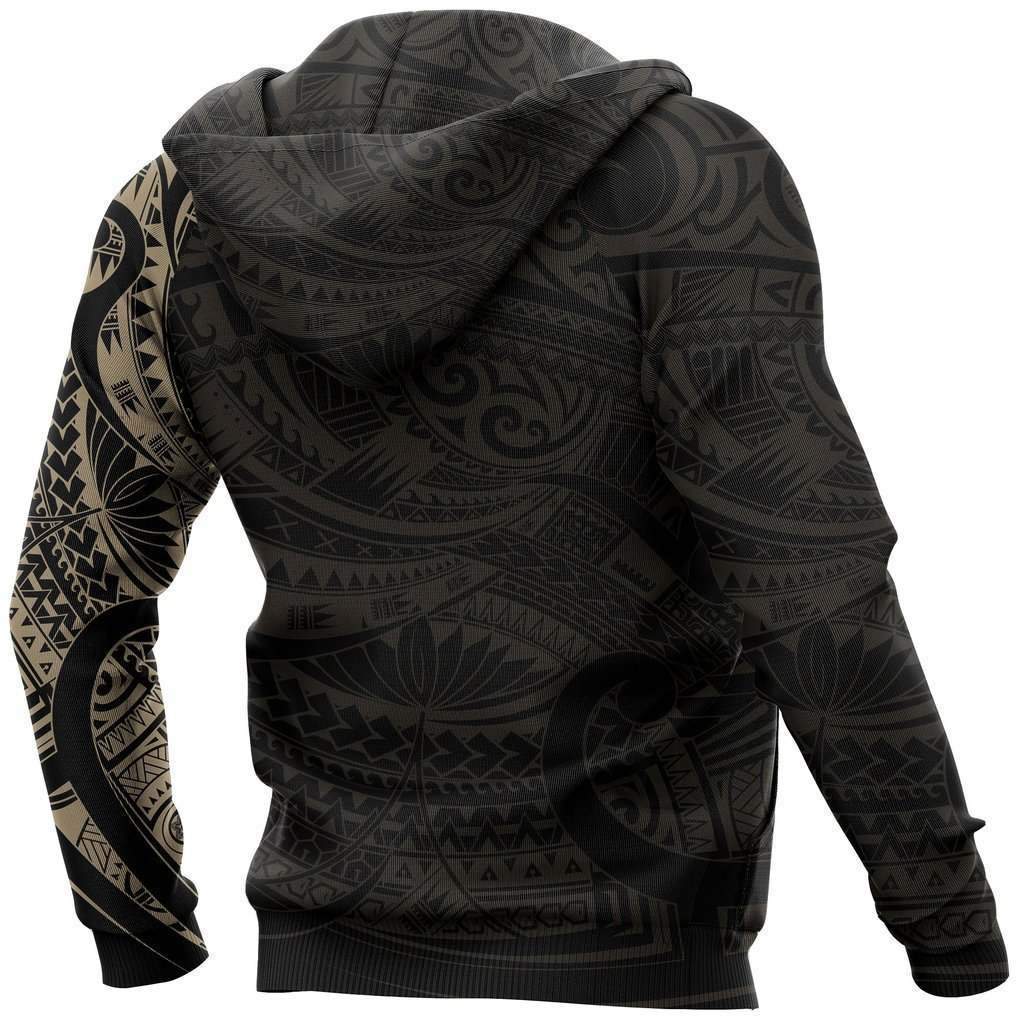 Maori Tattoo Style All Over Hoodie Golden Version HC1206 - Amaze Style™-Apparel