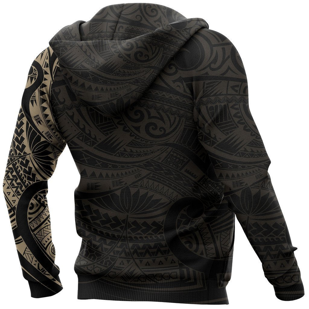 Maori Tattoo Style All Over Hoodie Golden Version NVD - Amaze Style™-Apparel