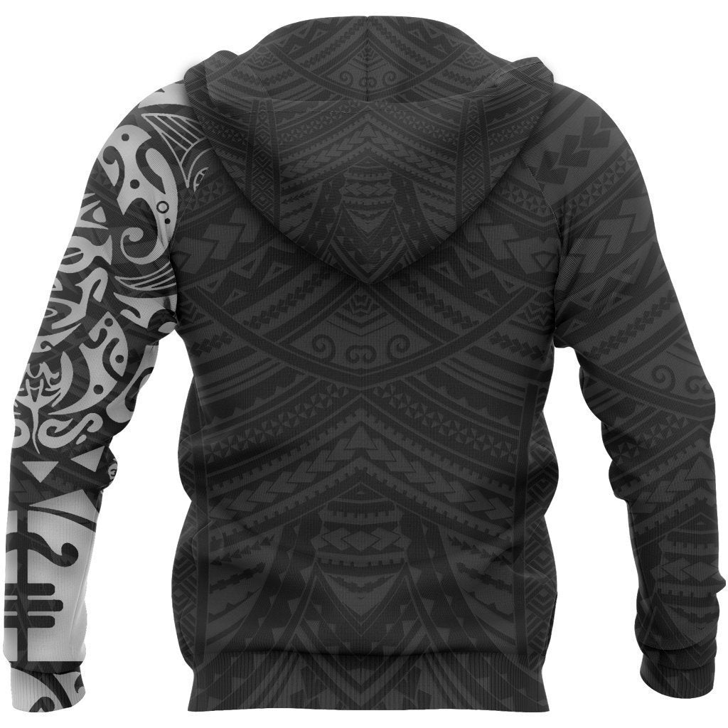 Maori Lion Tattoo New Zealand All Over Hoodie White NVD - Amaze Style™-Apparel