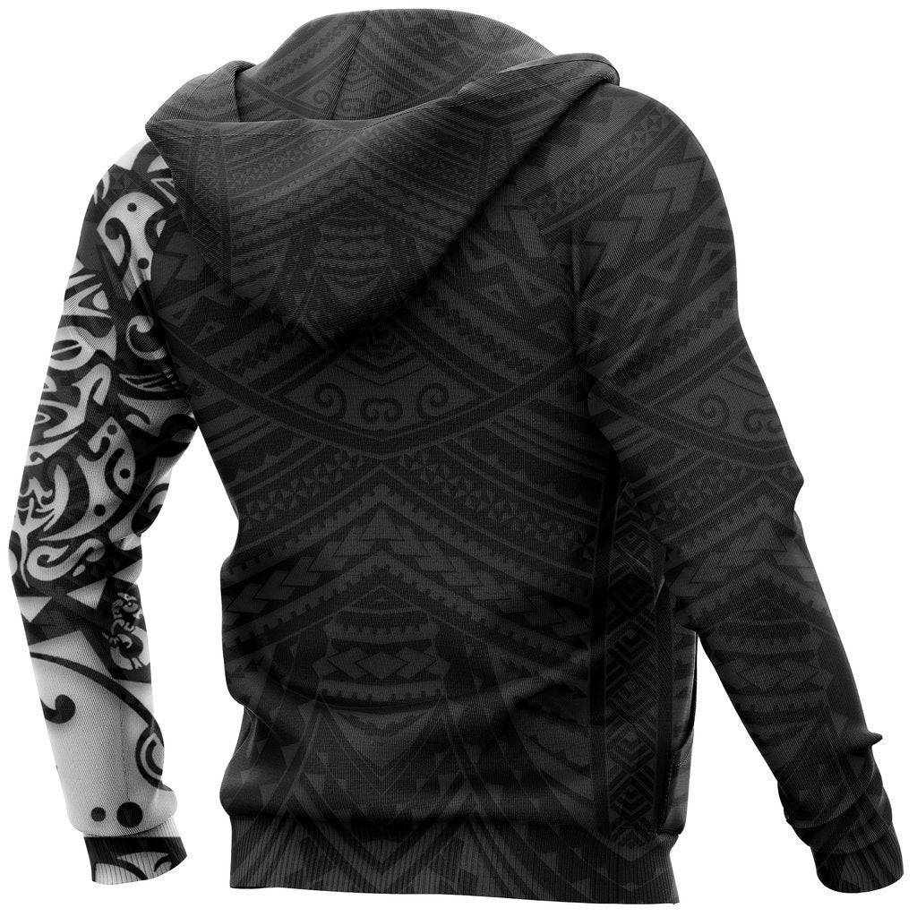 Maori Lion Tattoo New Zealand All Over Hoodie White NVD - Amaze Style™-Apparel