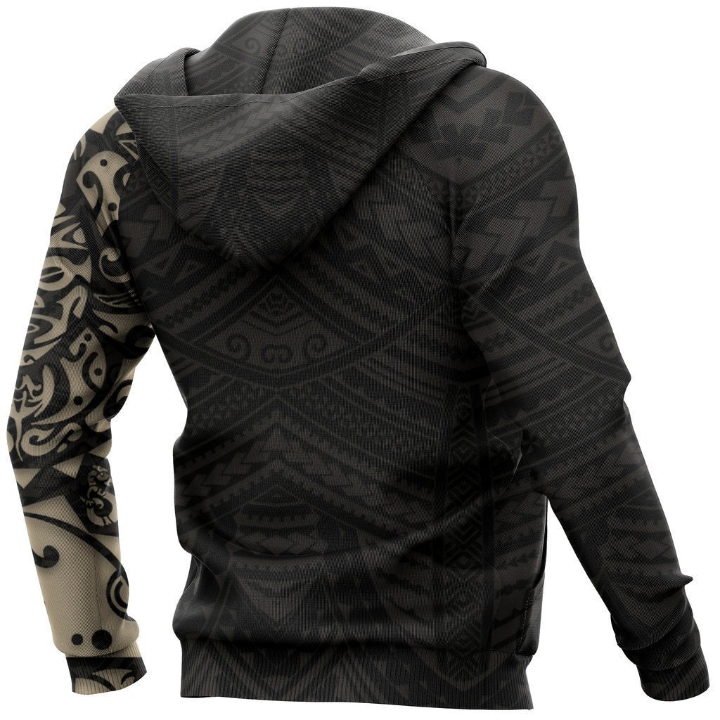 Maori Lion Tattoo New Zealand All Over Hoodie Golden NVD - Amaze Style™-Apparel