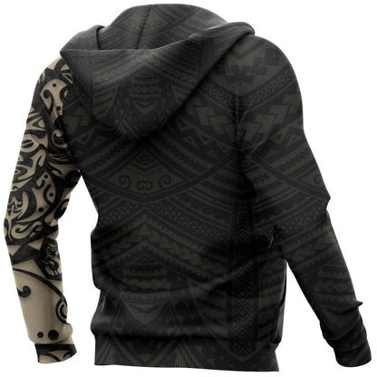Maori Lion Tattoo New Zealand All Over Hoodie Golden NVD - Amaze Style™-Apparel