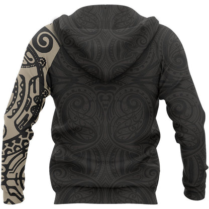 Maori Tattoo New Zealand All Over Hoodie NVD - Amaze Style™-Apparel