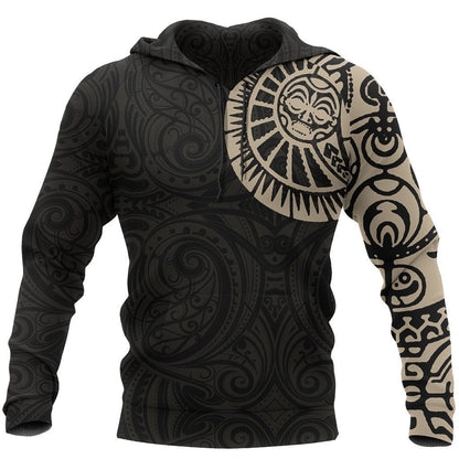 Maori Tattoo New Zealand All Over Hoodie NVD - Amaze Style™-Apparel
