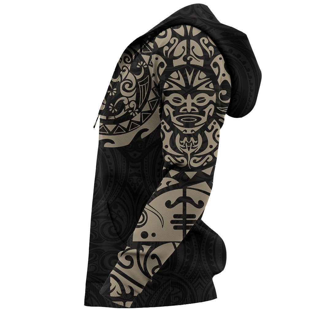 Maori Tangaroa Tattoo New Zealand All Over Hoodie - Golden NVD - Amaze Style™-Apparel