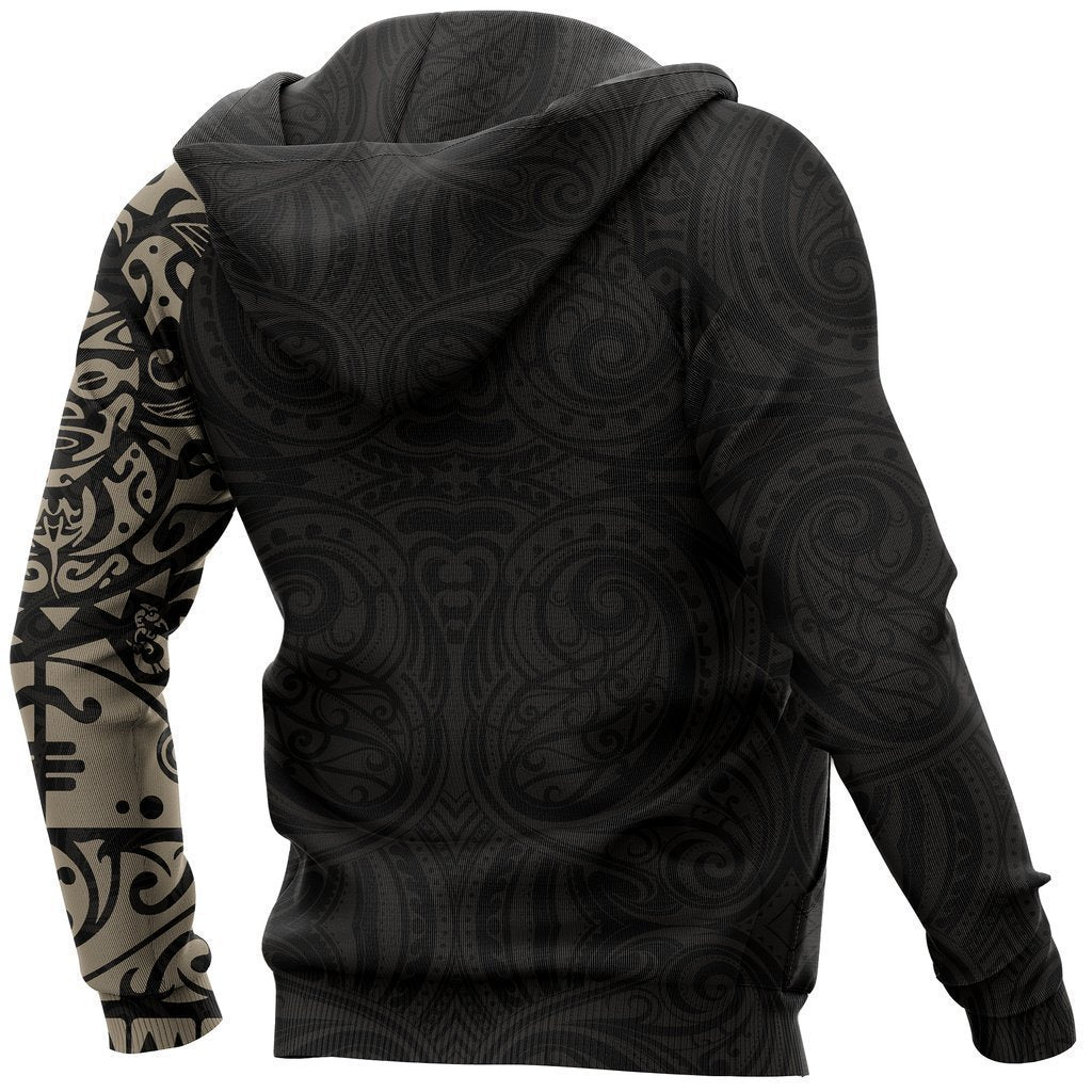 Maori Tangaroa Tattoo New Zealand All Over Hoodie - Golden NVD - Amaze Style™-Apparel