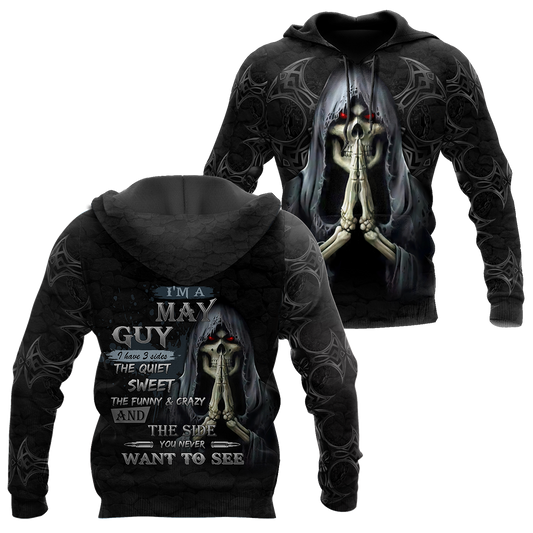 May Guy Skull 3D All Over Printed Unisex Hoodie