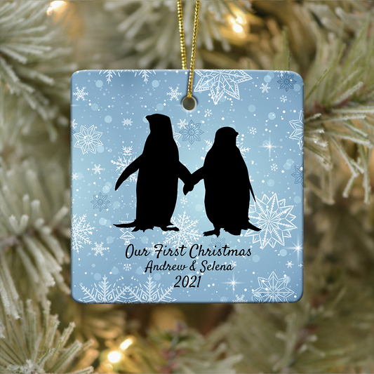 Our First Christmas Customized Ornament, Christmas Gifts Home Decor Gift For Couple
