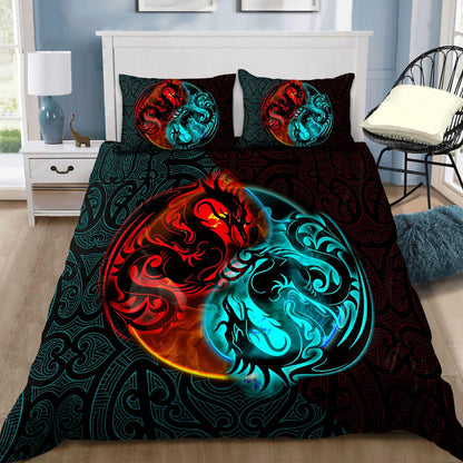 Dragon Yin&Yang Art 3D Over Printed Bedding Set-ML
