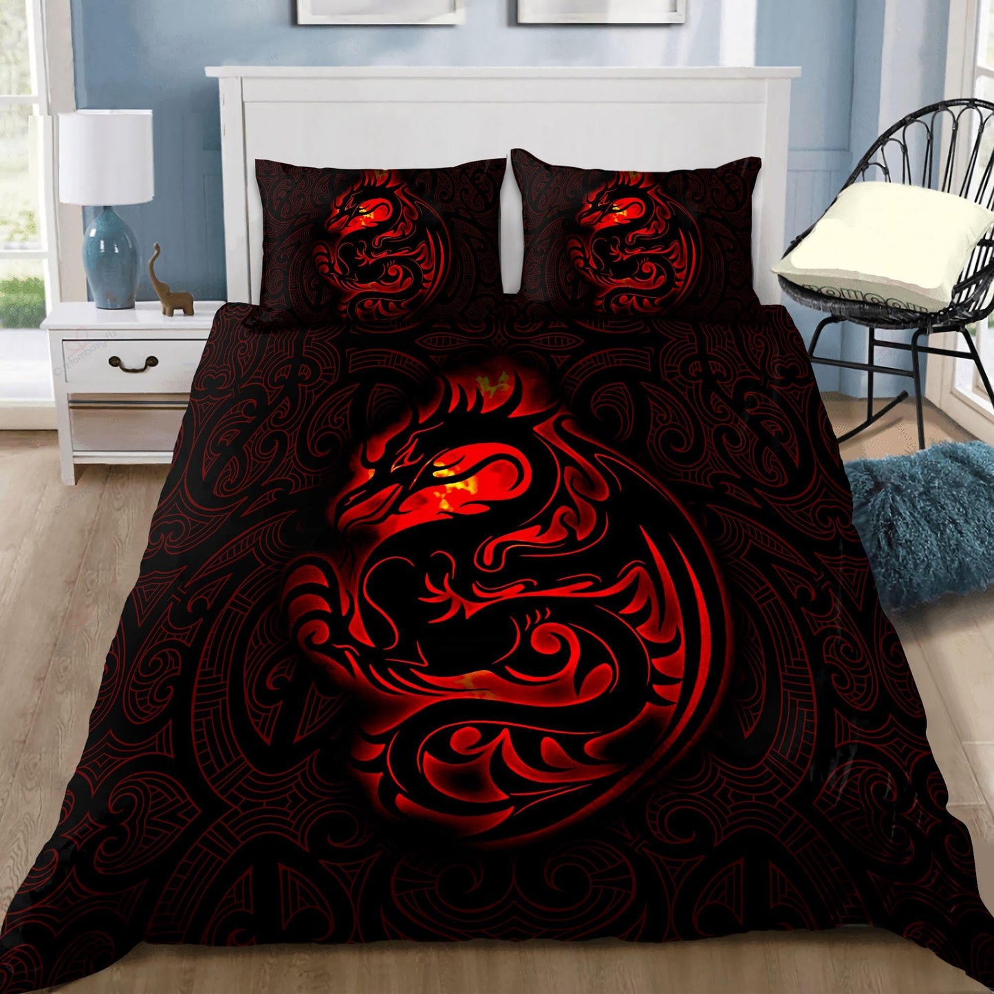 Dragon Tribal Tattoo 3D Over Printed Bedding Set-ML