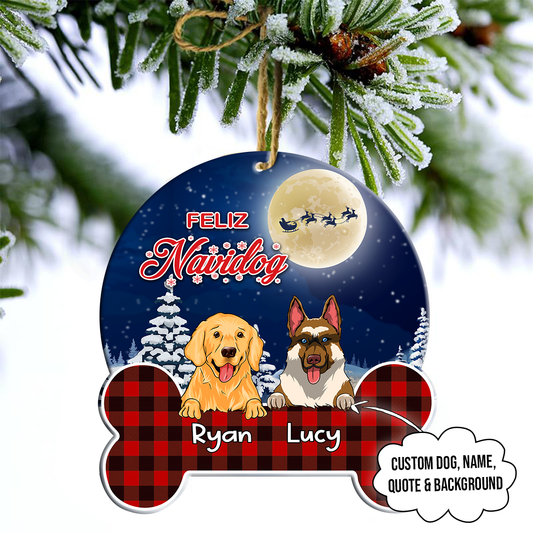 Feliz Navidog Customized Dog Breeds Ornament, Christmas Gifts For Dog Lovers