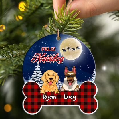 Feliz Navidog Customized Dog Breeds Ornament, Christmas Gifts For Dog Lovers