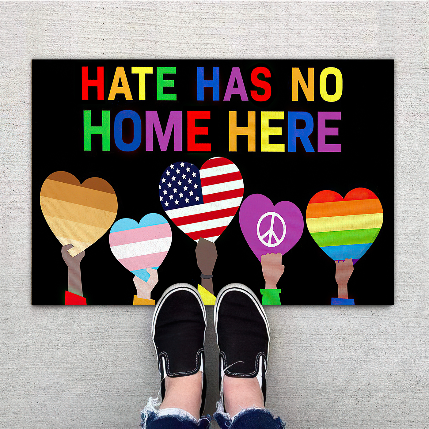 Hate Has No Home Here Welcome Mat, Best Gift For Home Decoration