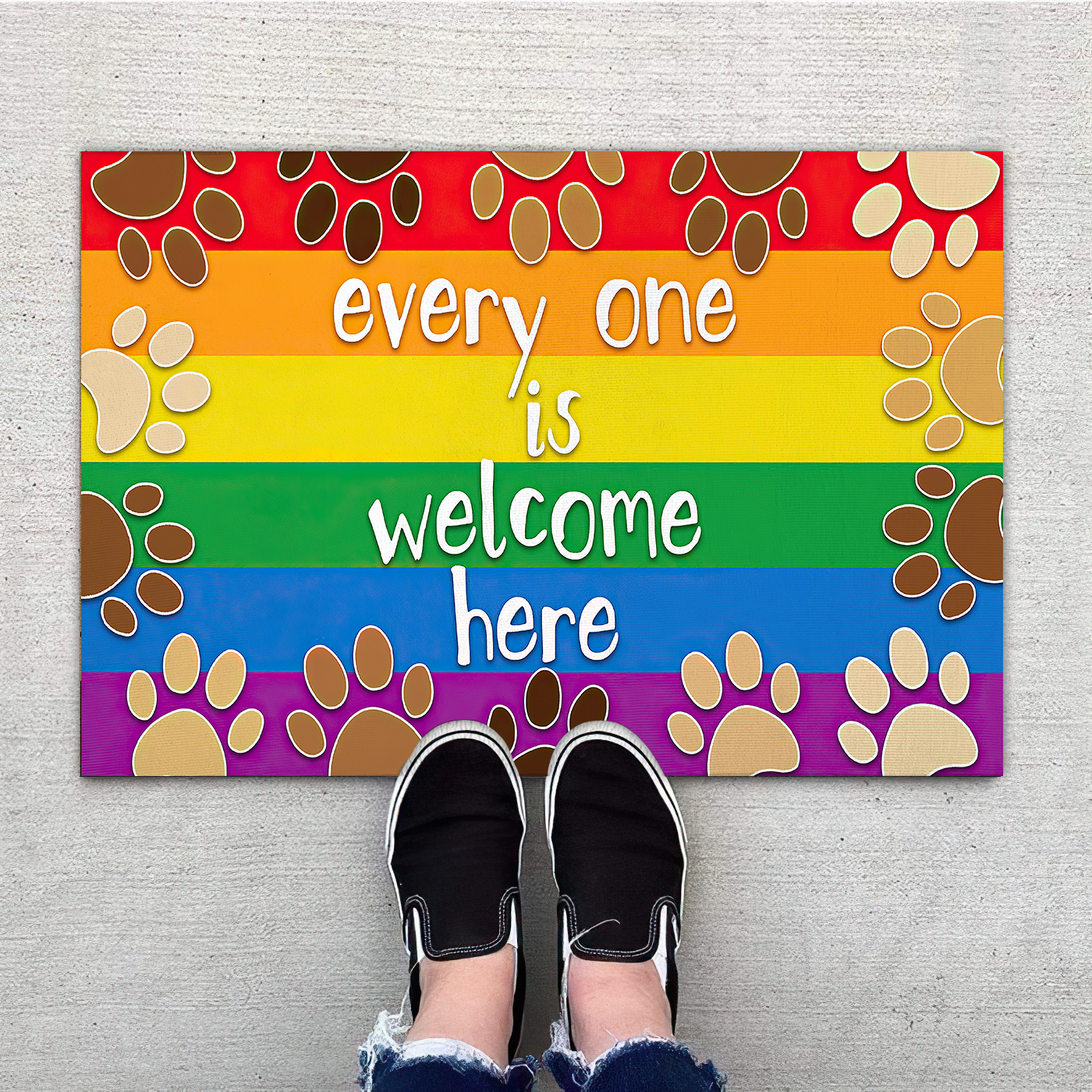 Everyone Is Welcome Here Doormat Welcome Mat, Best Gift For Home Decoration