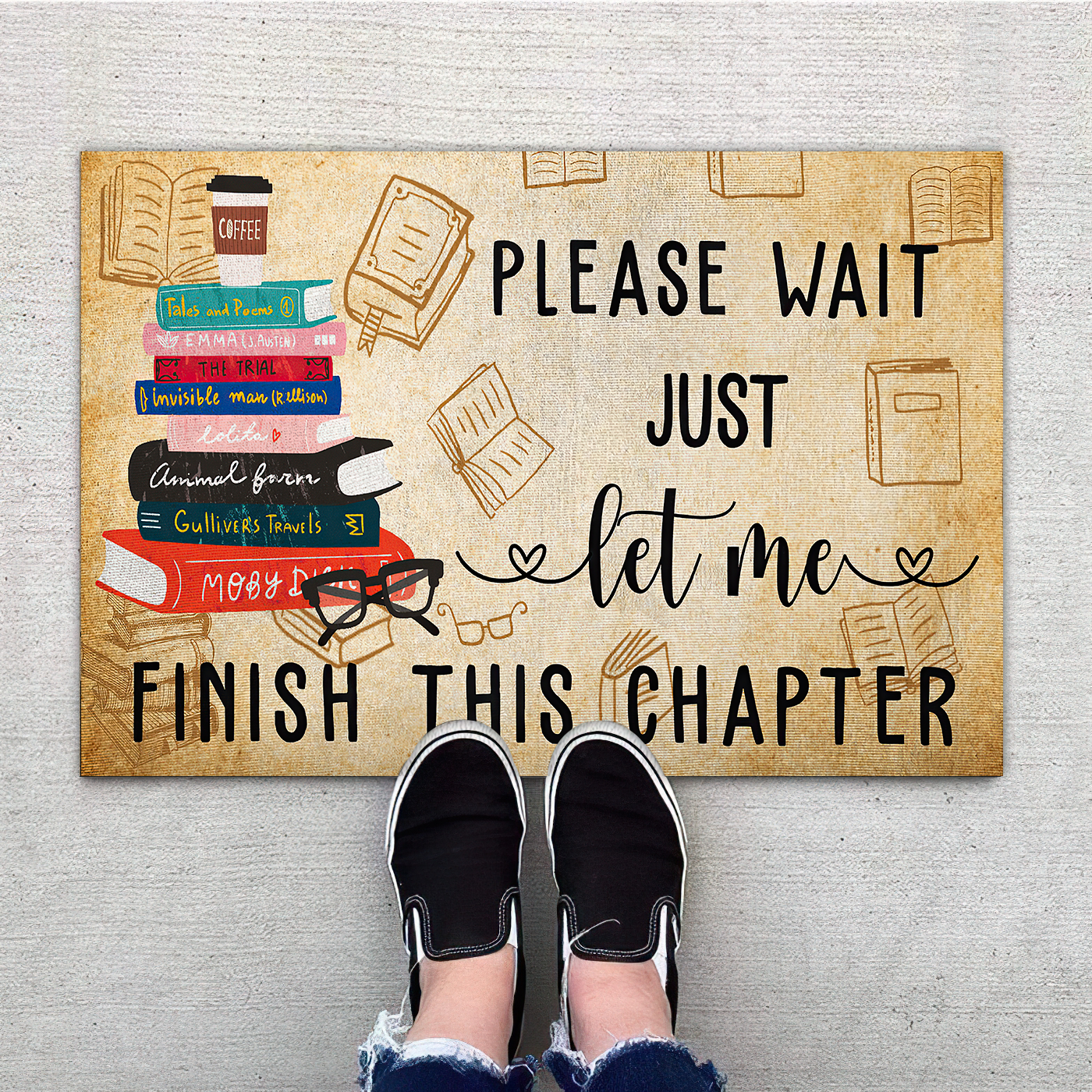 Please Wait Just Let Me Finish This Chapter Welcome Mat, Best Gift For Home Decoration