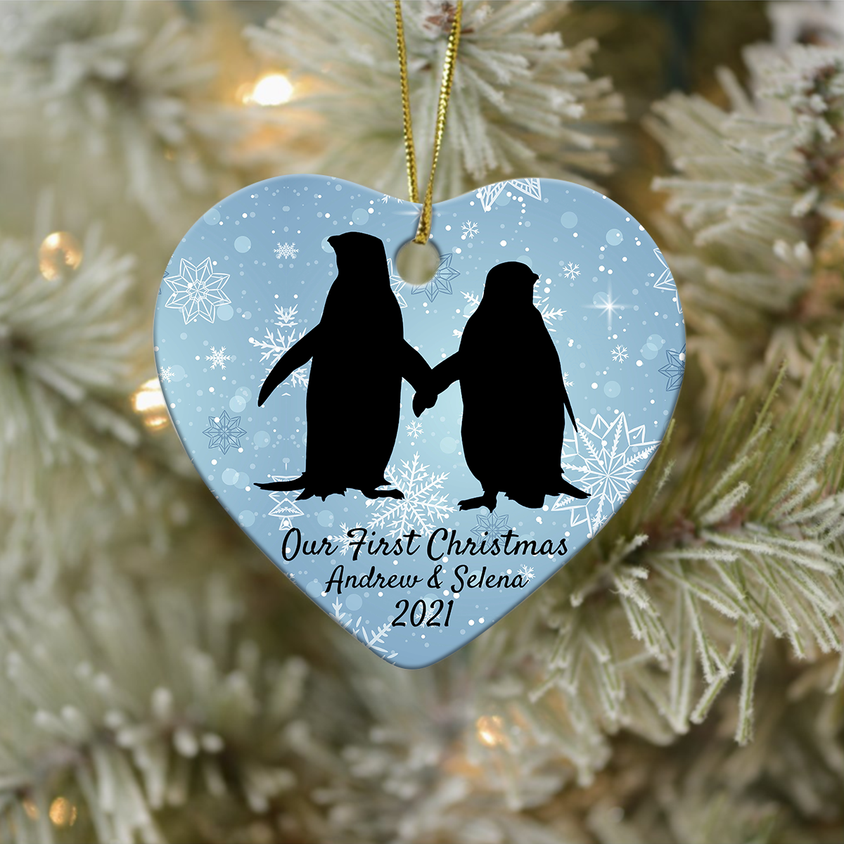 Our First Christmas Customized Ornament, Christmas Gifts Home Decor Gift For Couple