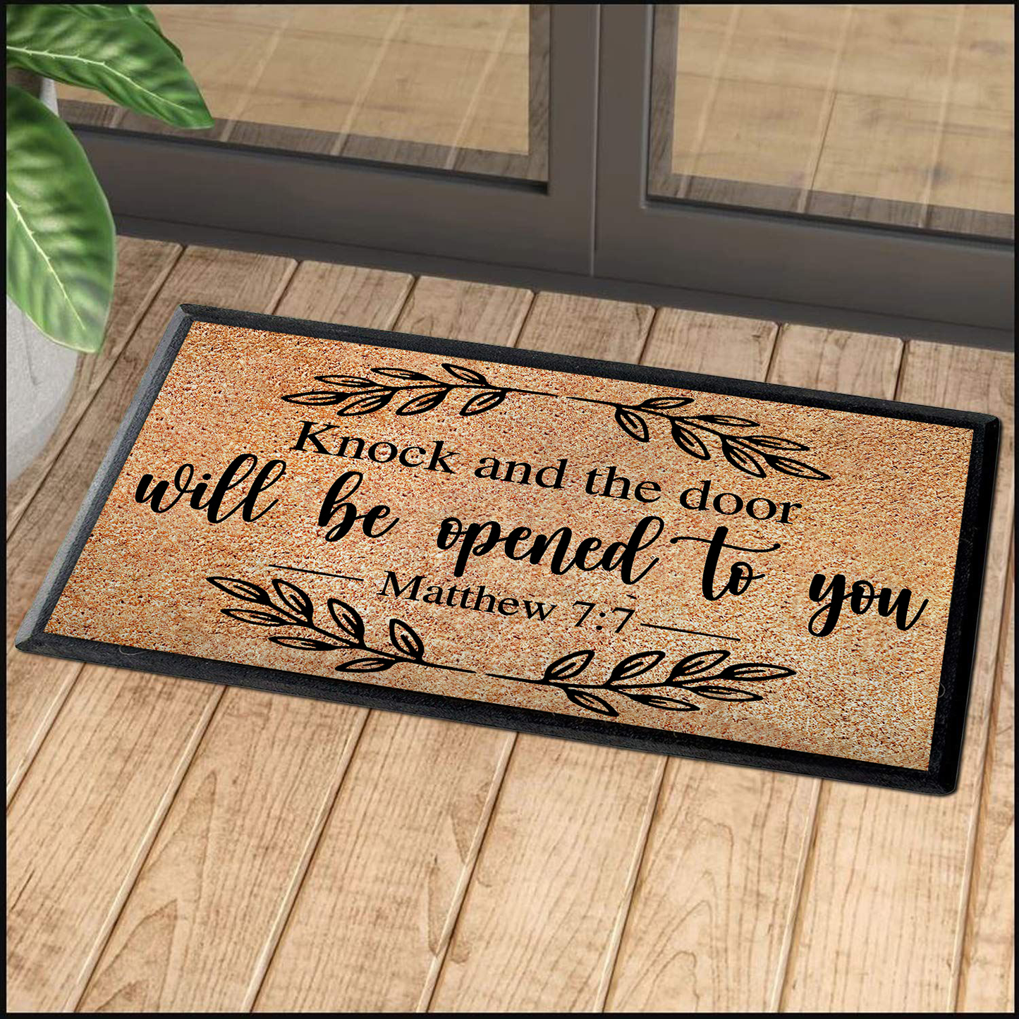 Knock And The Door Will Be Opened Welcome Mat, Best Gift For Home Decoration