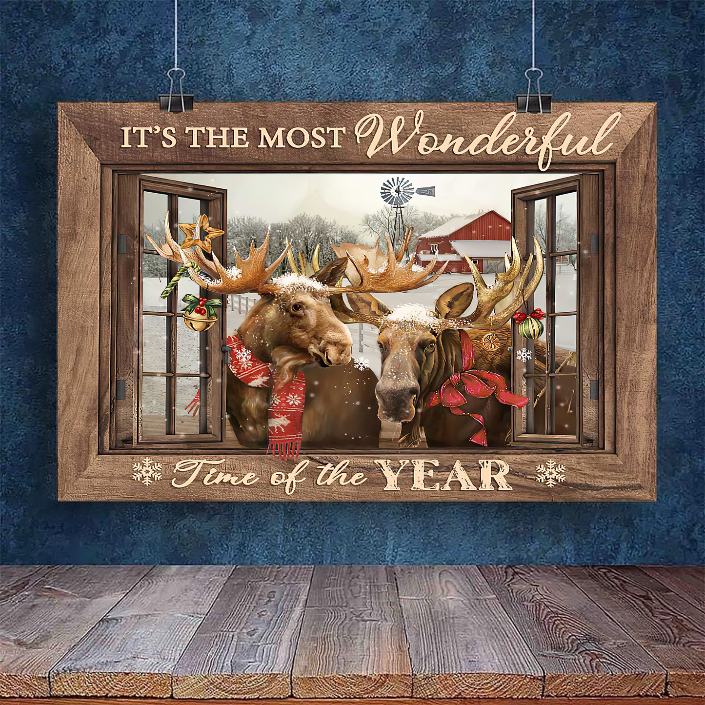 It's The Most Wonderful Time Of The Year Moose Christmas Canvas Poster Best Gift For Friend