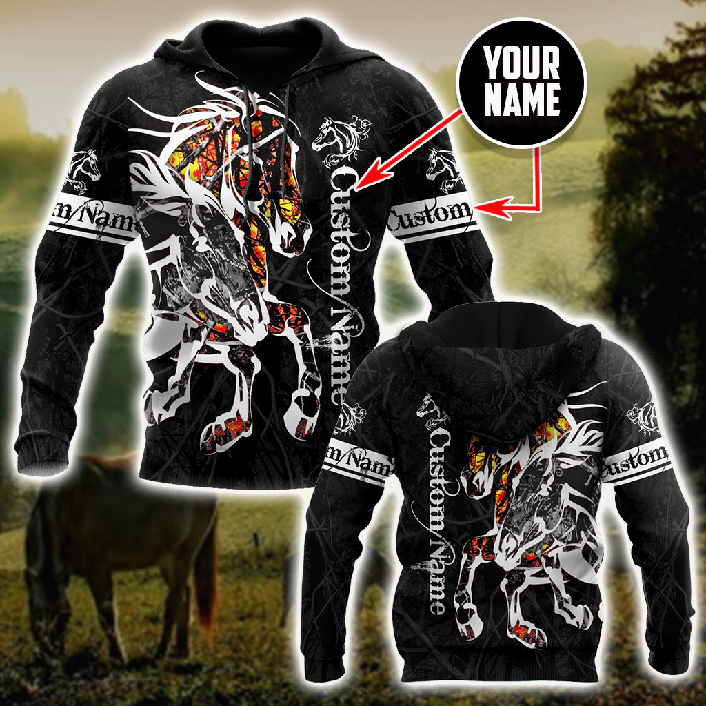Customize Name Horse 3D All Over Printed Shirts For Men and Women