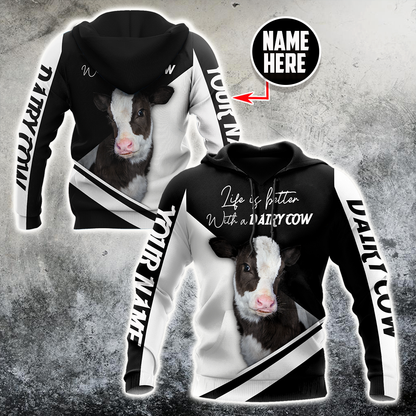 Love Dairy Cow - Happy Farm 3D Hoodie Shirt For Men And Women LAM