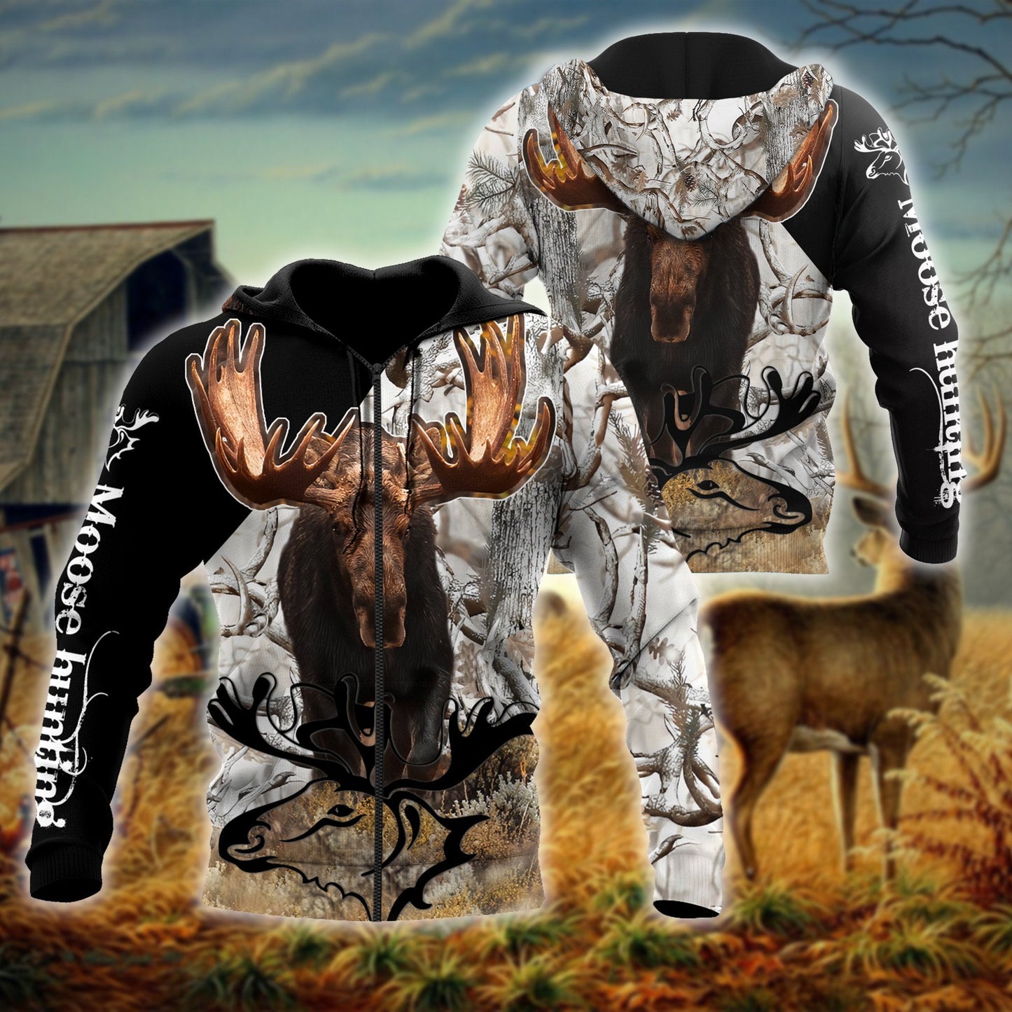 Personalized Name Moose Hunting 3D All Over Print Unisex Shirts
