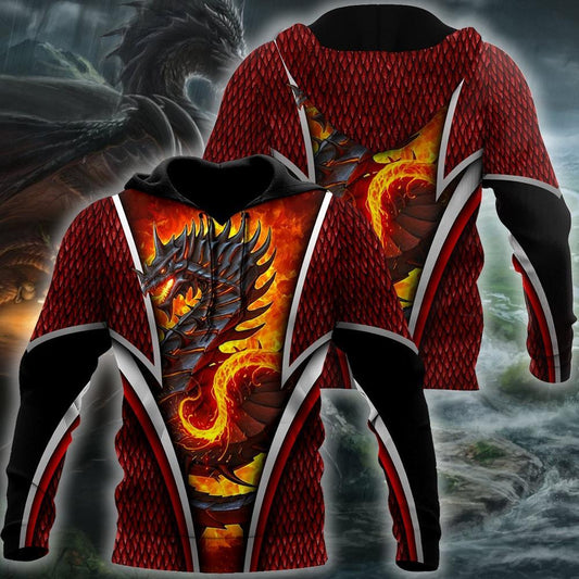 Premium Fire Dragon All Over Printed Shirts For Men And Women MEI
