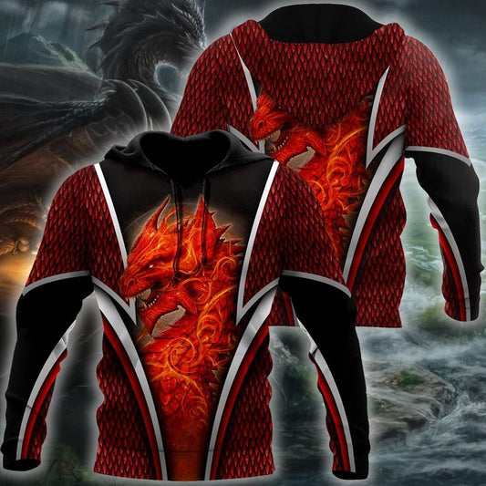 Premium Red Fire Dragon All Over Printed Shirts For Men And Women MEI