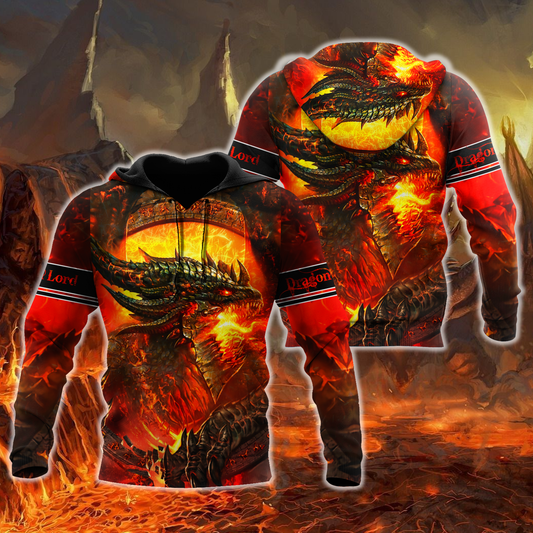 Premium All Over Printed Red Fire Dragon Shirts MEI
