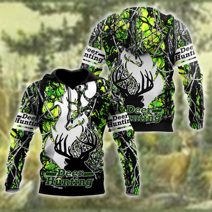 Light Green Deer Hunting 3D All Over Printed Shirts For Men HHT10092029-LAM