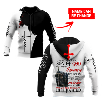 January Man- I Am A Child Of God I Was Born In January  3D All Over Printed Shirts For Men and Women TA10032005S1