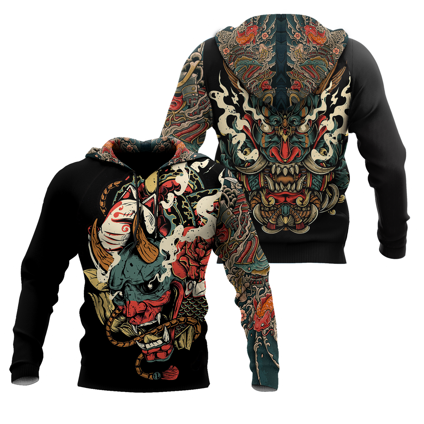 Oni Mask Tattoo 3D Over Printed Shirt for Men and Women
