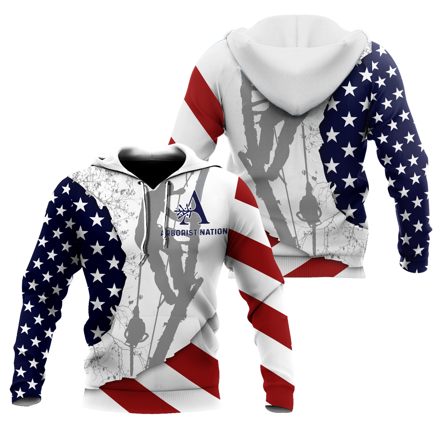 Premium Unisex All Over Printed Flag Pattern Arborist Shirts MEI