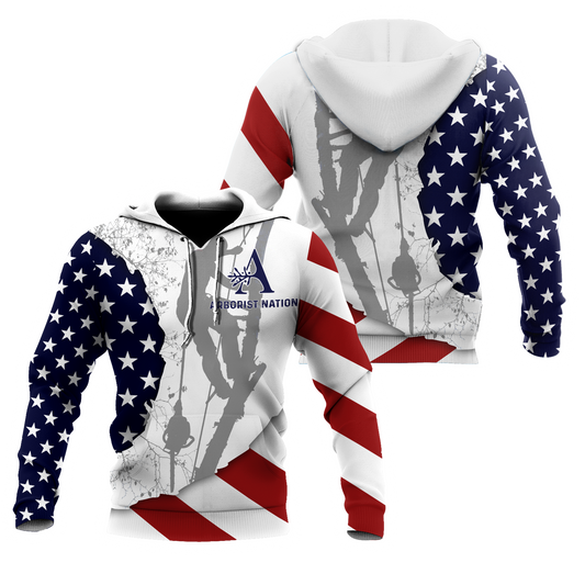 Premium Unisex All Over Printed Flag Pattern Arborist Shirts MEI