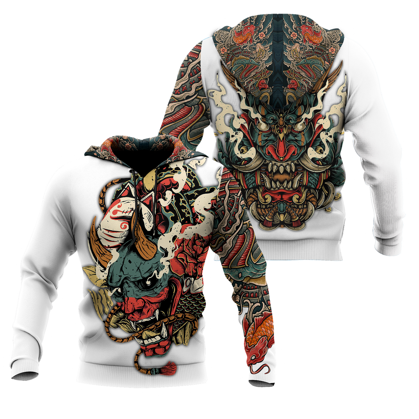 Oni Mask White Tattoo 3D Over Printed Unisex Shirt