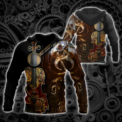 Steampunk Violin Mechanic All Over Printed Hoodie For Men and Women TN